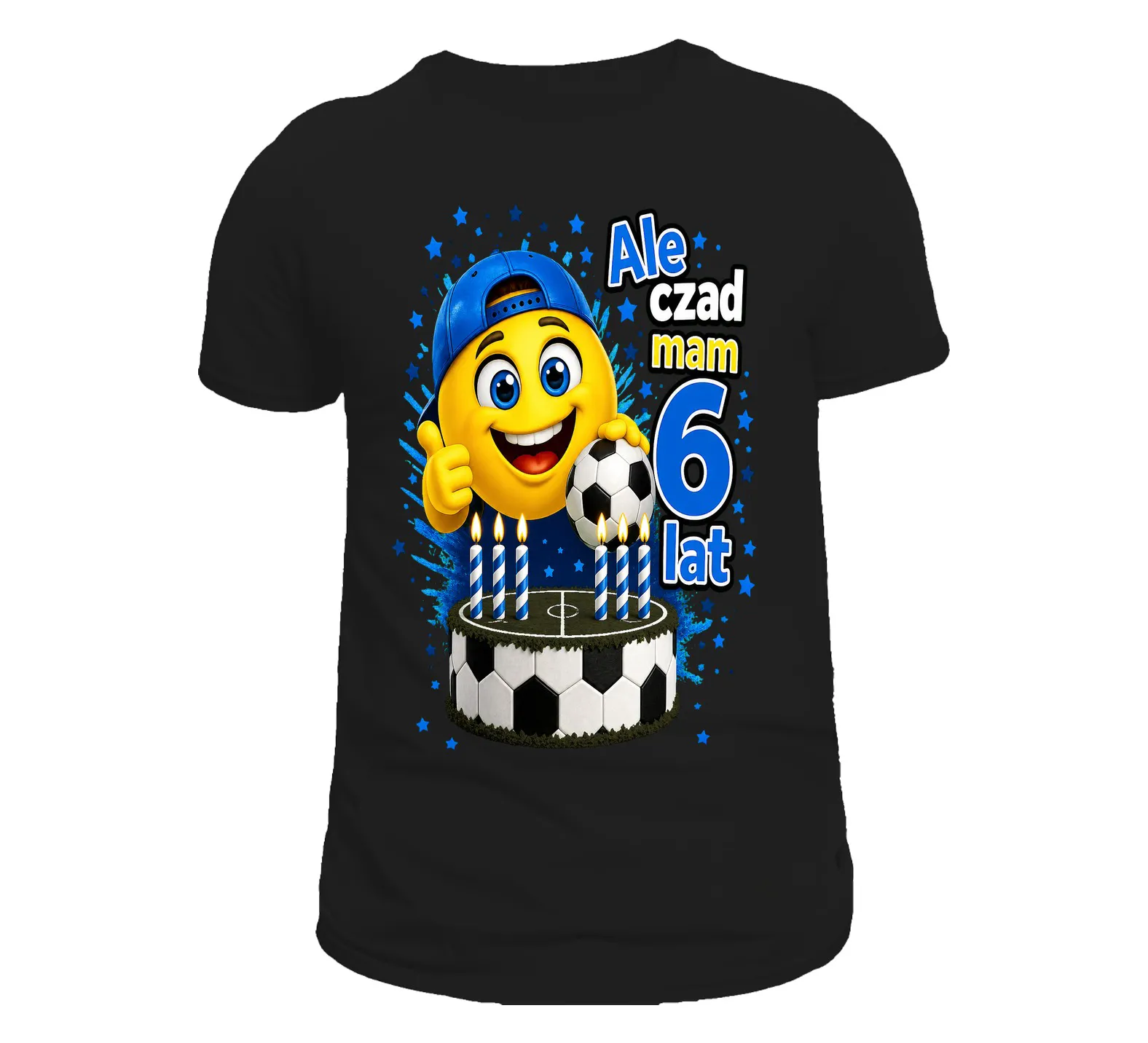 T-Shirt Czarny Ale czad mam 6 lat Piłkarz