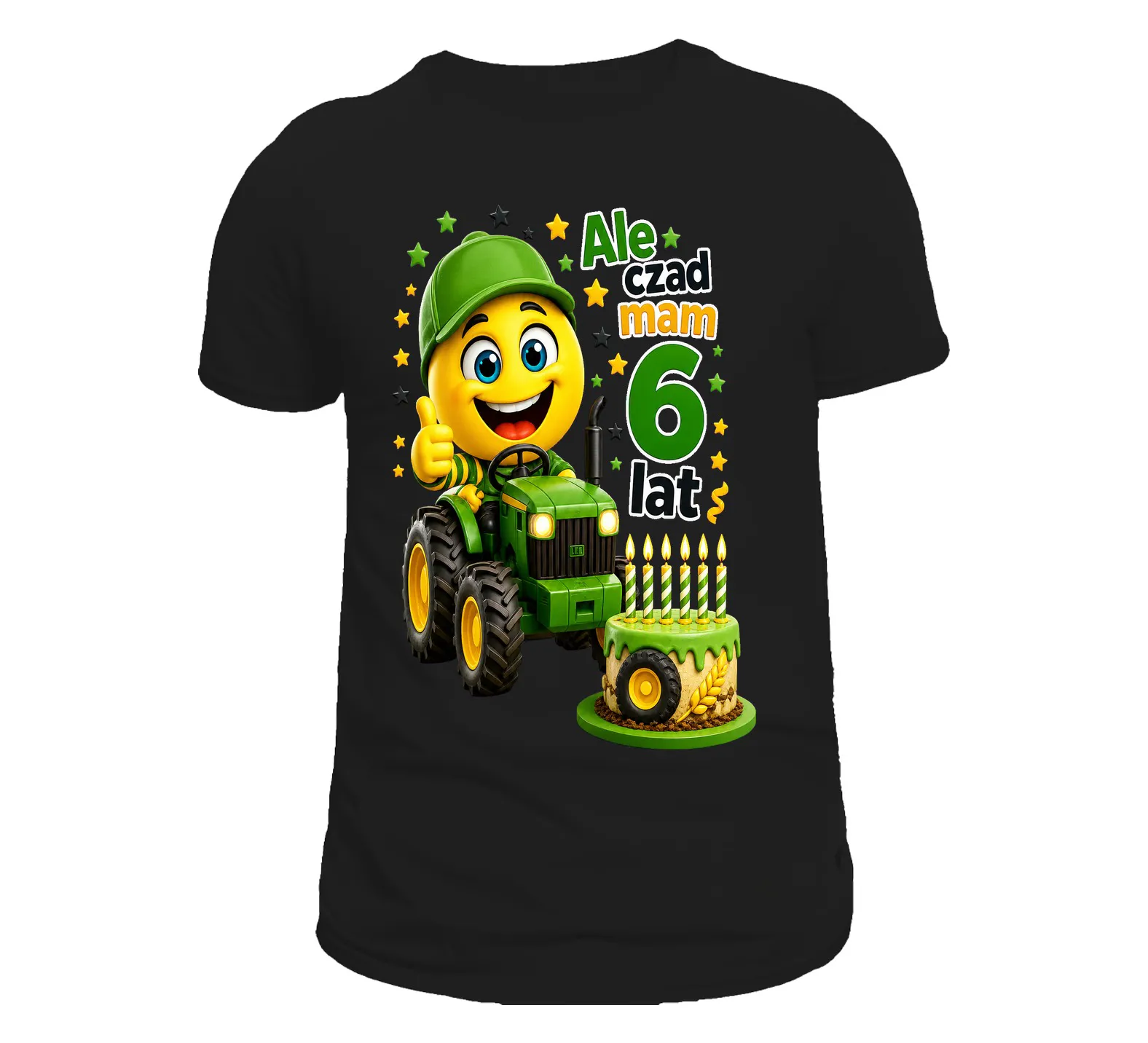 T-Shirt Czarny Ale czad mam 6 lat Traktor
