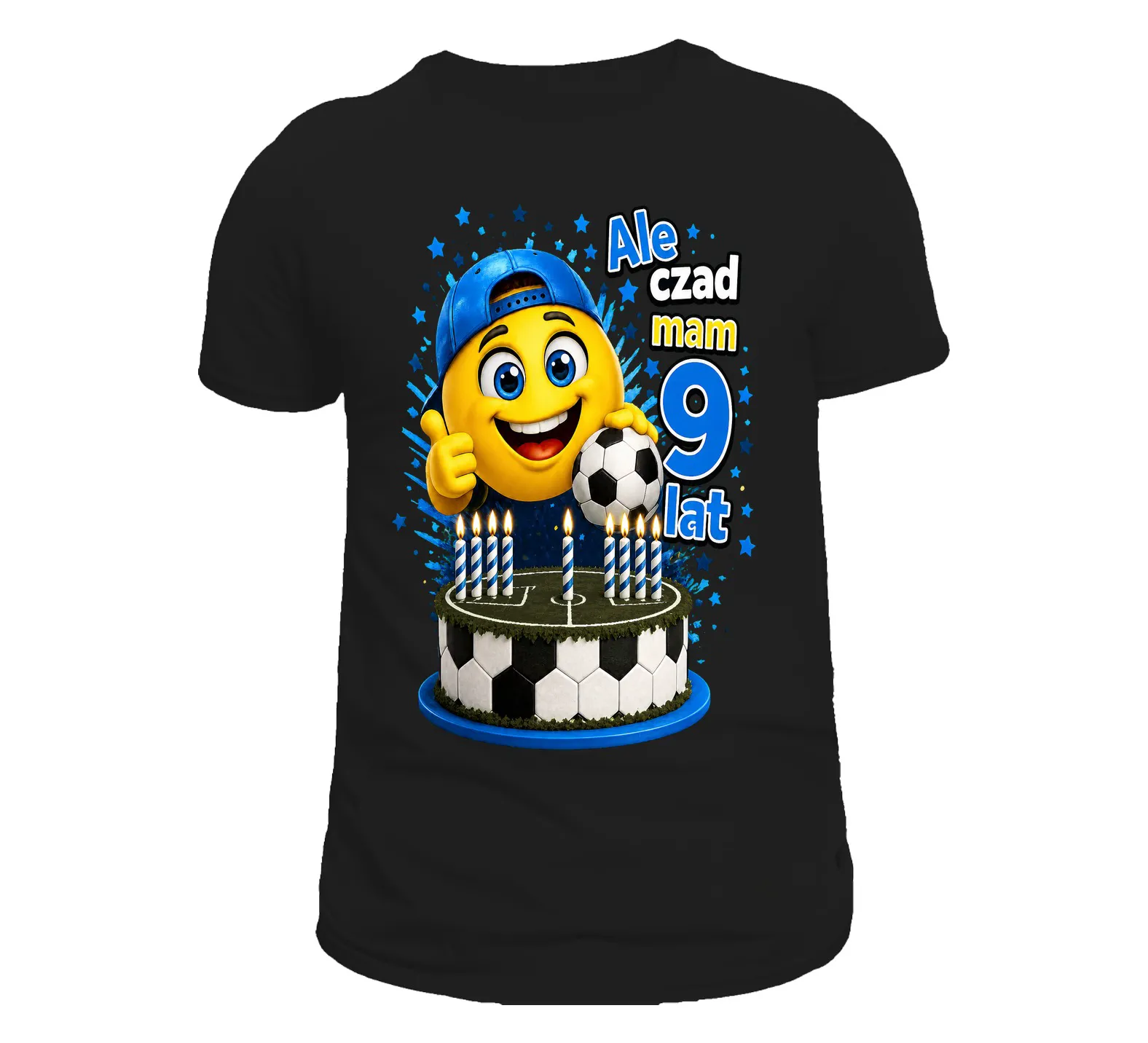 T-Shirt Czarny Ale czad mam 9 lat Piłkarz