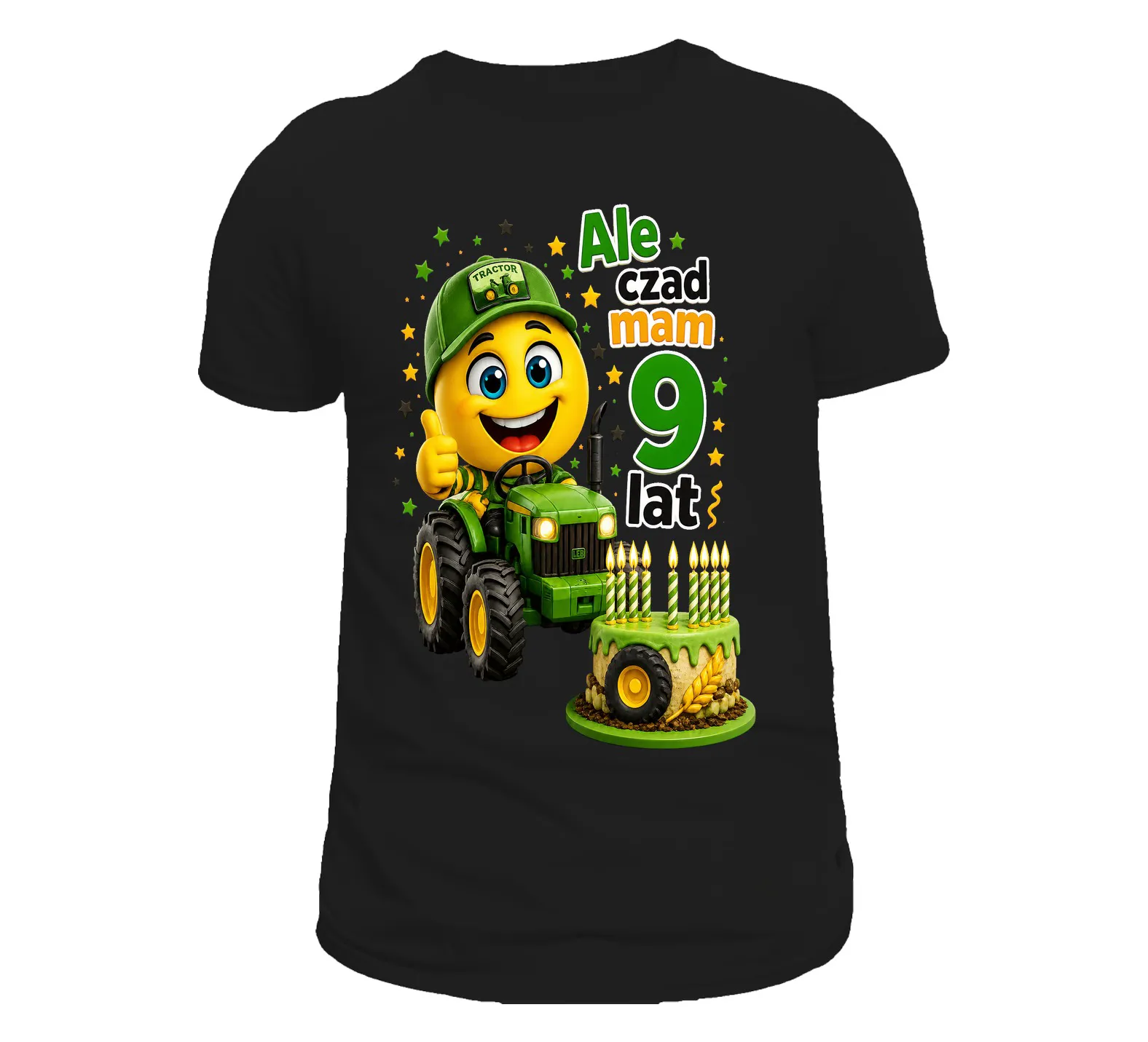 T-Shirt Czarny Ale czad mam 9 lat Traktor