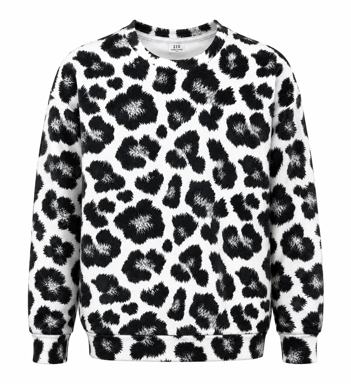 Bluza welurowa (szyta na zamówienie) Cętki lamparta