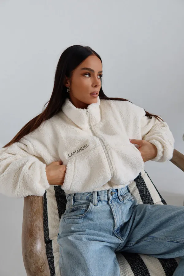 Kurtka La Manuel Furry ecru