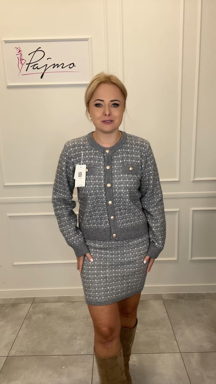 Komplet dzianina ze spódnicą 13908