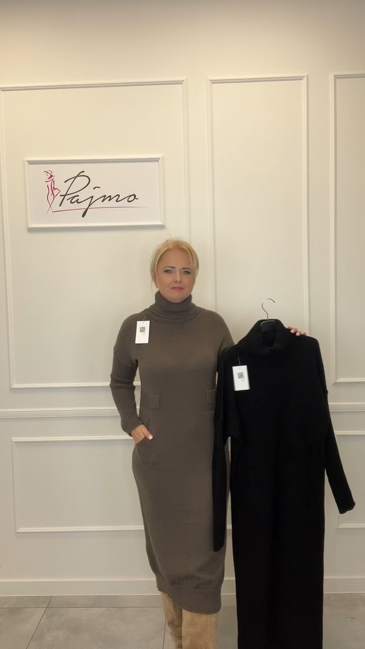 Sukienka sweterkowa z golfem 13905