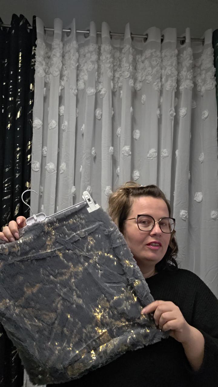 Poszewka szara zloty marmurek 40x40cm