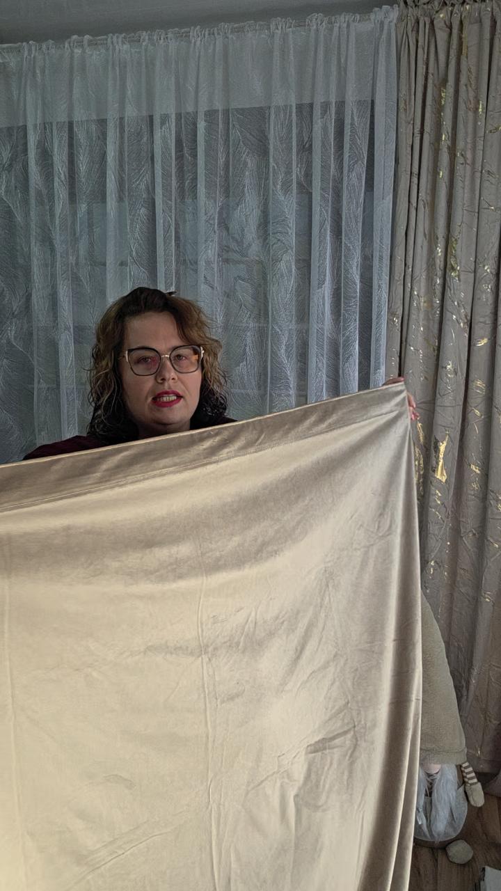 Velvet na taśmie komplet 2szt beż