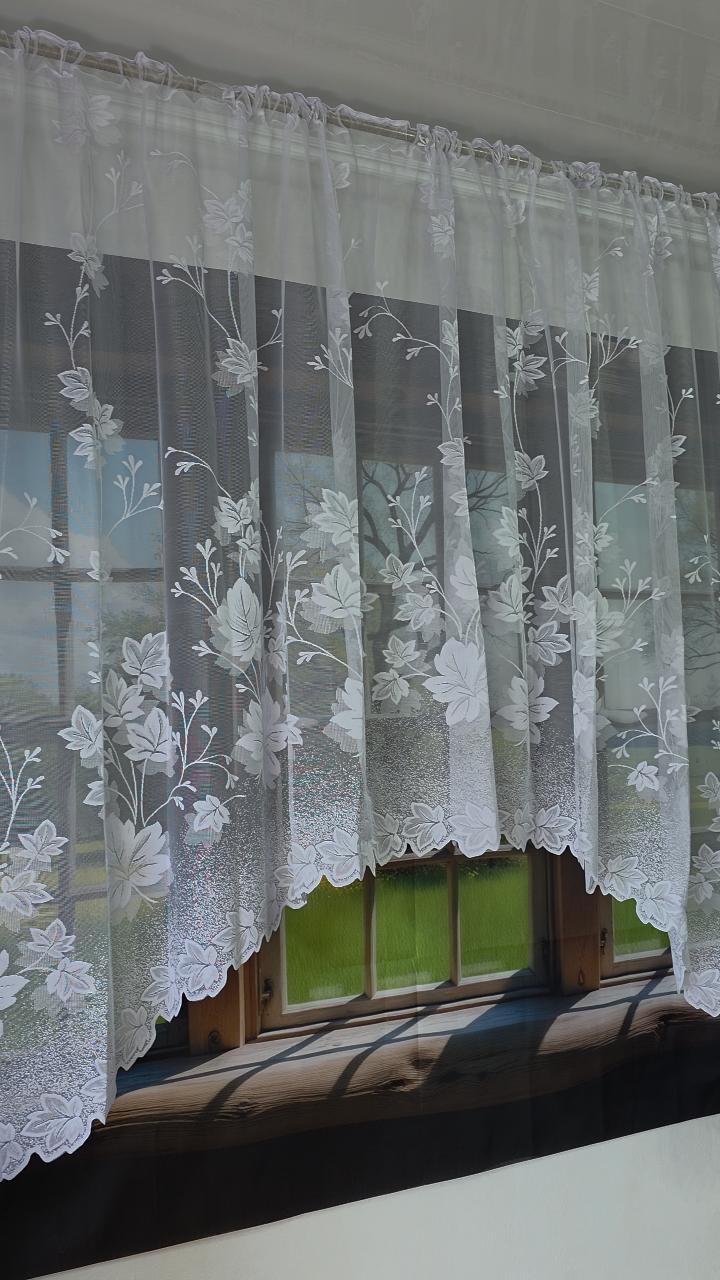 Firanka żakard łuk listeczki Bożenka