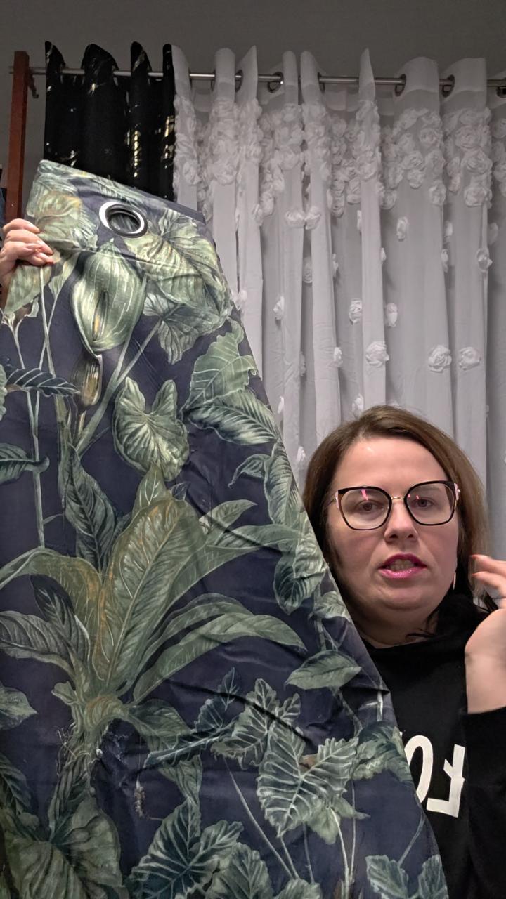 Zasłona Velvet liscie klara