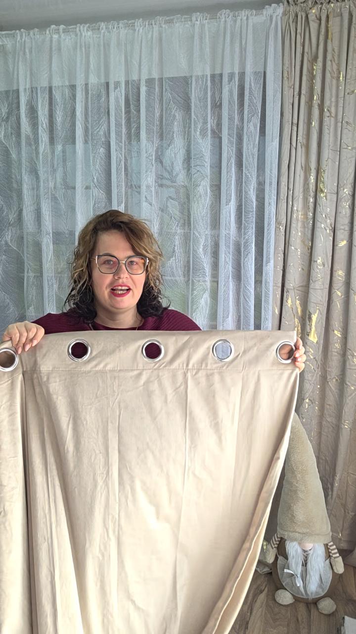 Zasłona welur 140x250cm Przelotka beż