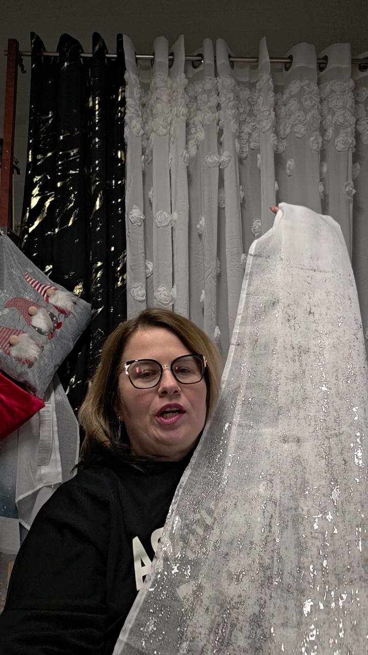 Firanka Olivia srebrny deszcz 140x250cm 