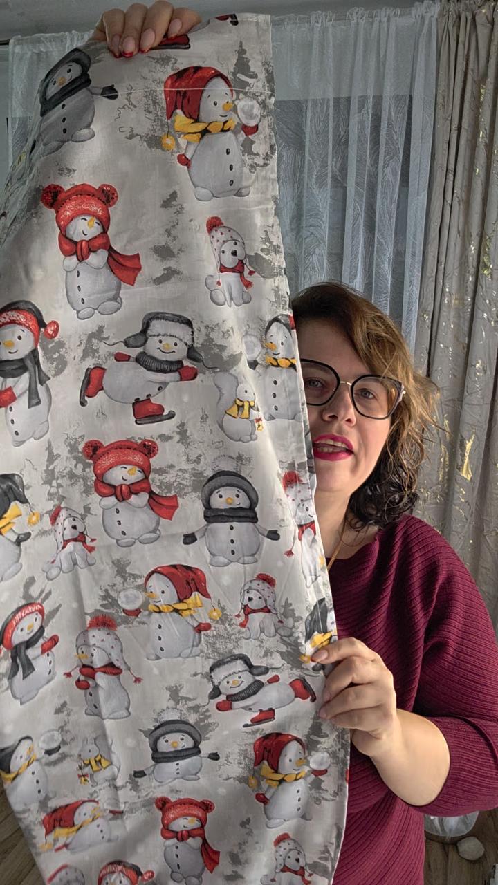 Komplet zasłon Bałwanek 2x 75x160cm 