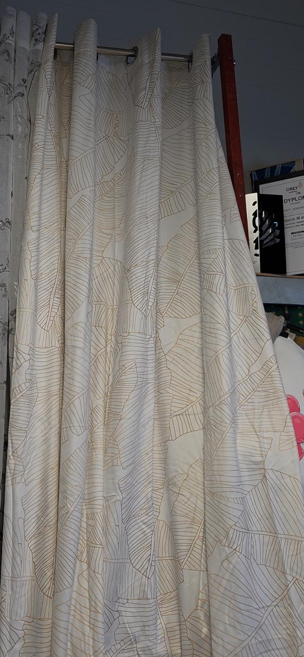 Zasłona welur bez w liście 140x250cm 