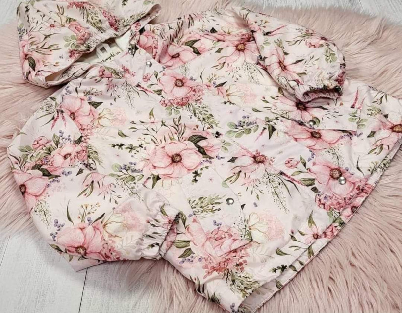 KURTKA PRZEJŚCIOWA NA POLARZE HAYDI KWIATY NA PUDRZE