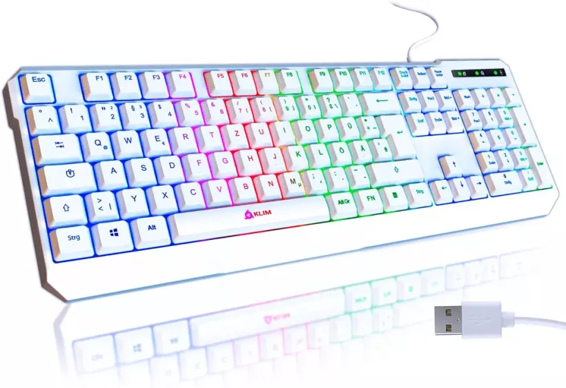 E53 Klim Chroma Klawiatura gamingowa USB biała