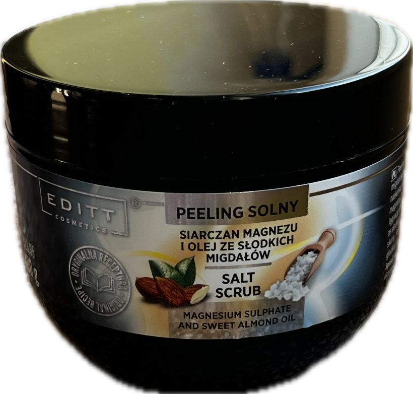 Soľný peeling so síranom horečnatým a olej z mandlí