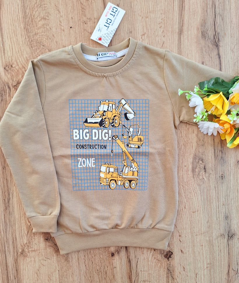 Bluza beżowy maszyny budowlane