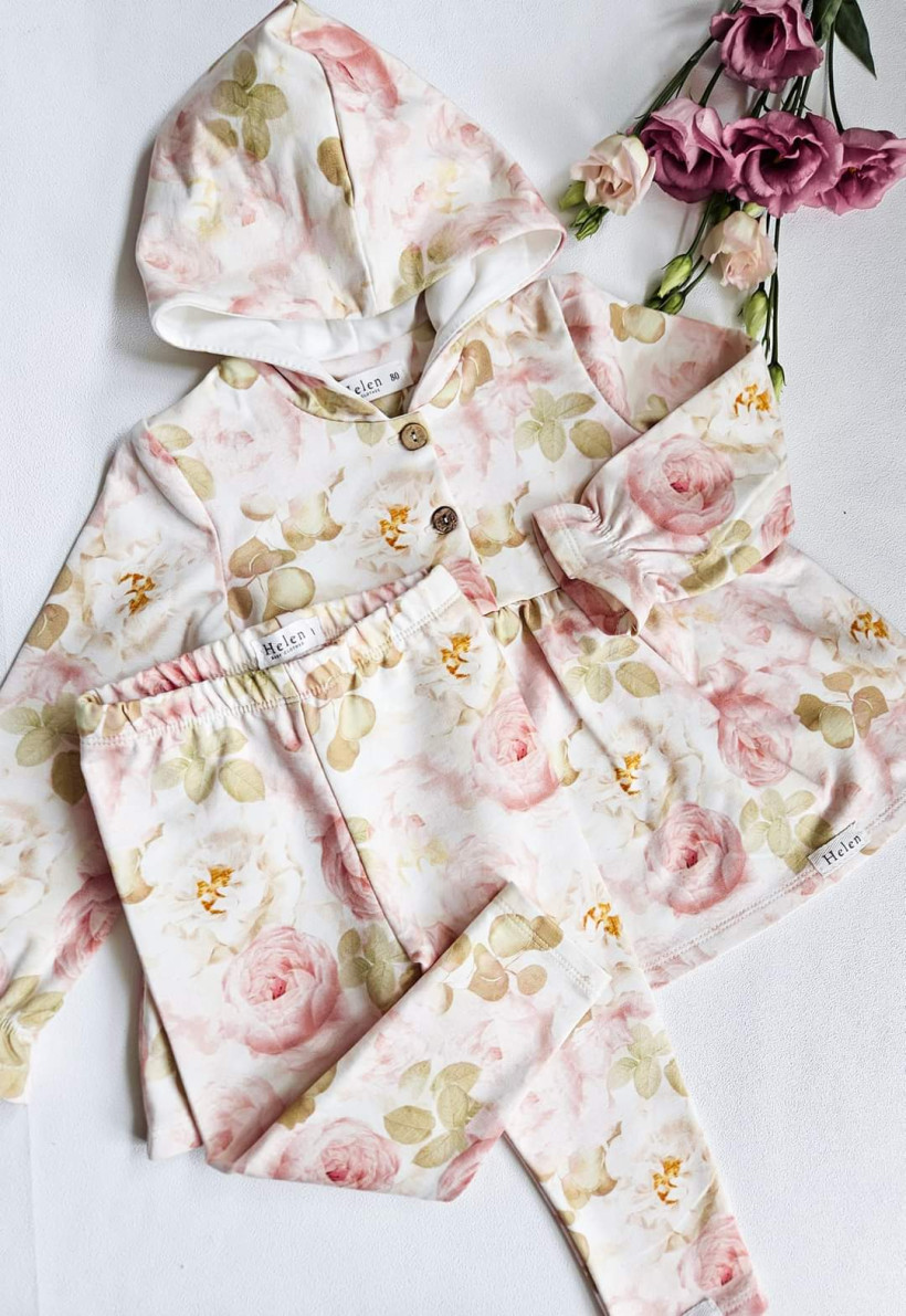 DRES Z TUNIKĄ DELIKATNE PIWONIE HELEN