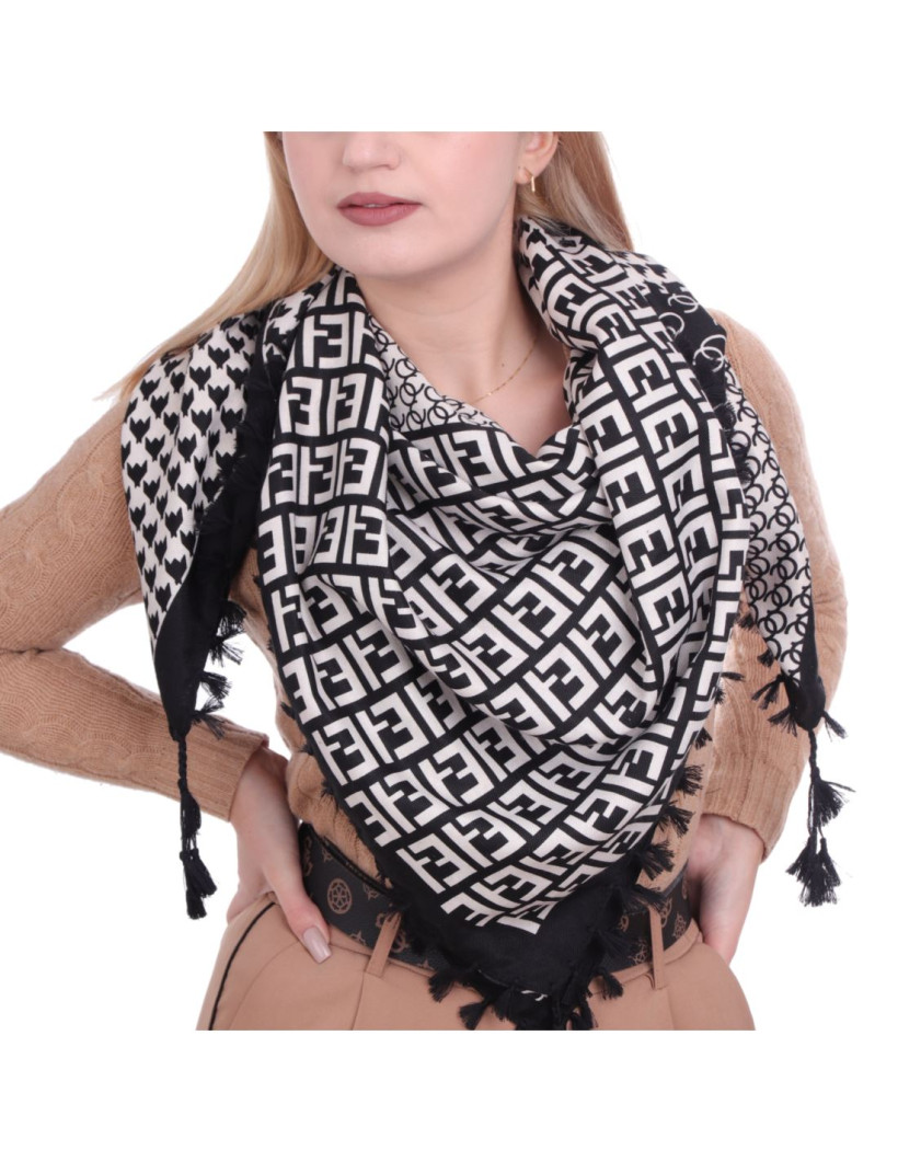 Chusta damska szal apaszka z frędzlami - WZORY GEOMETRYCZNE  - M508