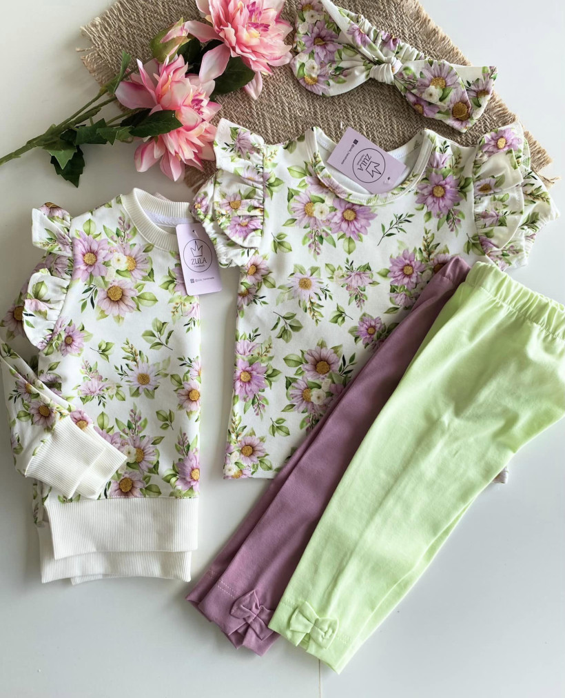 Bluzka fioletowo-zielone bukiety ZULA