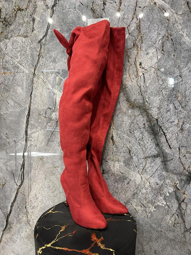 Kozaki zamszowe bordo 38