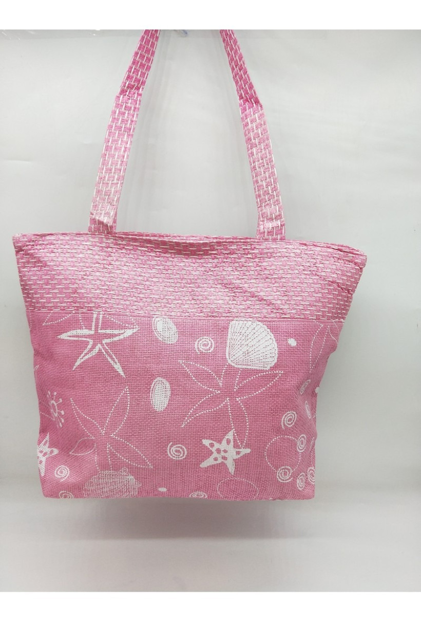 SAC DE PLAGE ROSE ETOILES