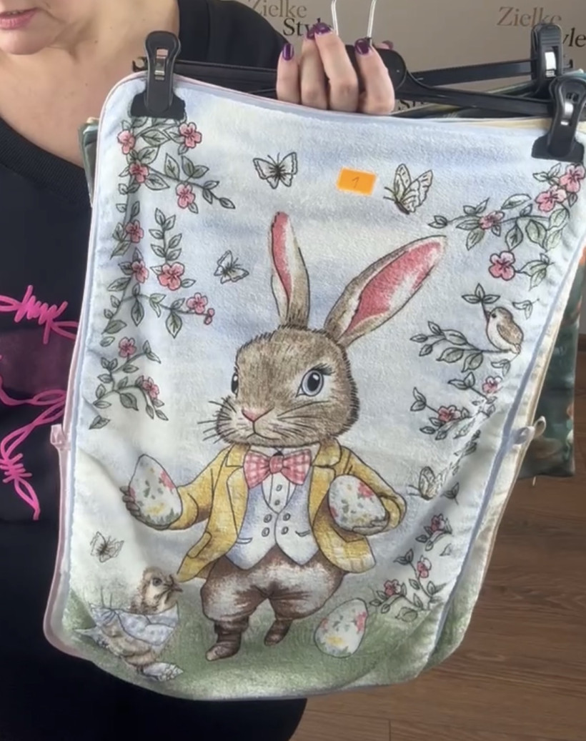 Ręcznik kuchenny 40/60  świąteczny print, wielkanoc - Pan zając - 14026 - 1