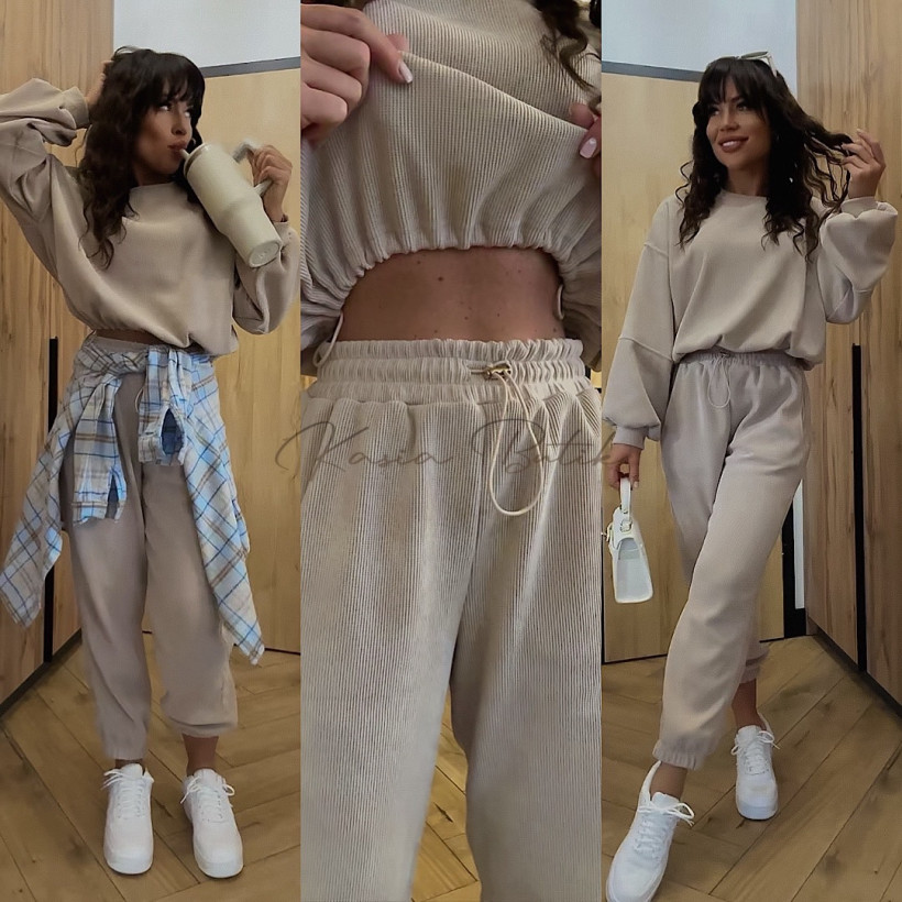 Komplet Bawełniany Tokio By Mia Ciepły Beż