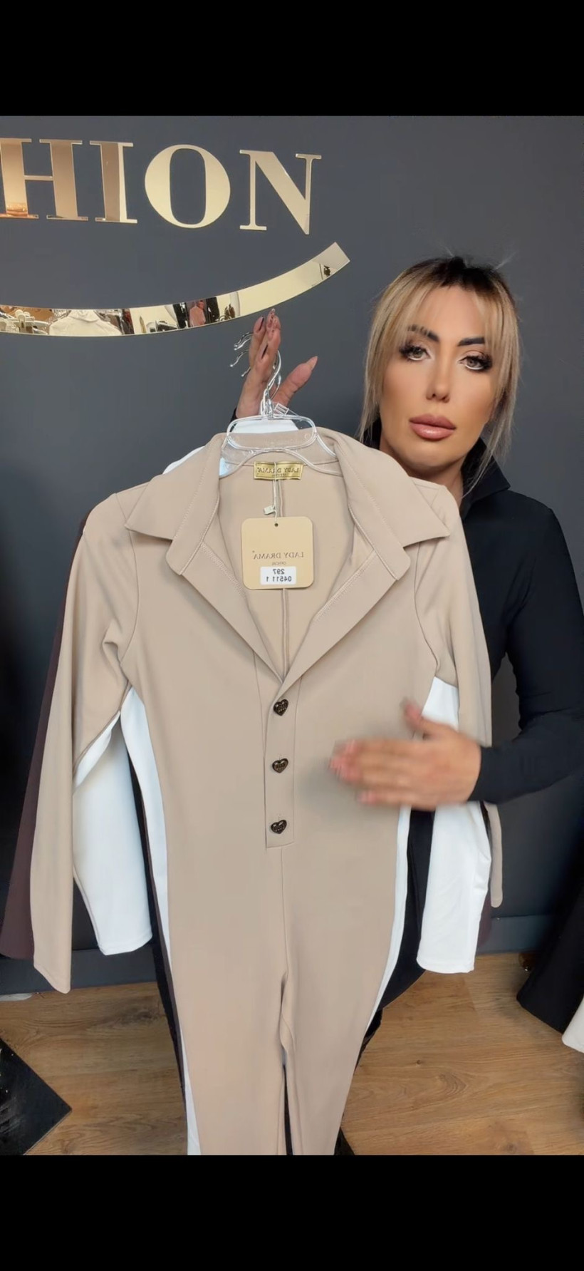 KOMBINEZON PRĄŻEK YOGA SŁONECZNY BEŻ LADY DRAMA