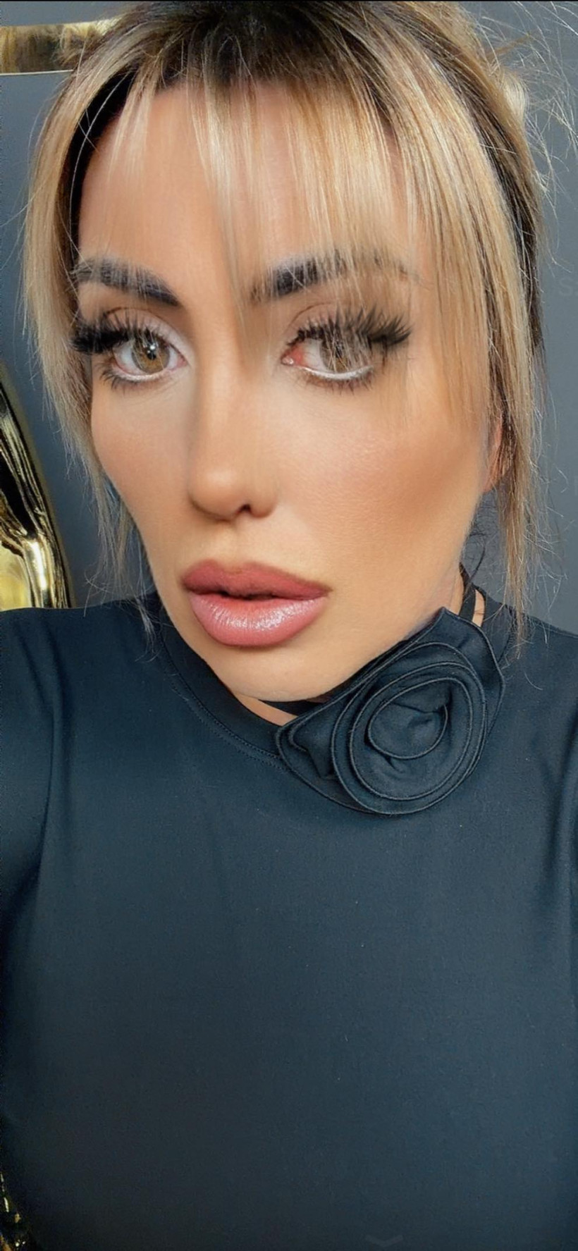 BLUZKA ROSSALI RÓZA CZARNY LADY DRAMA