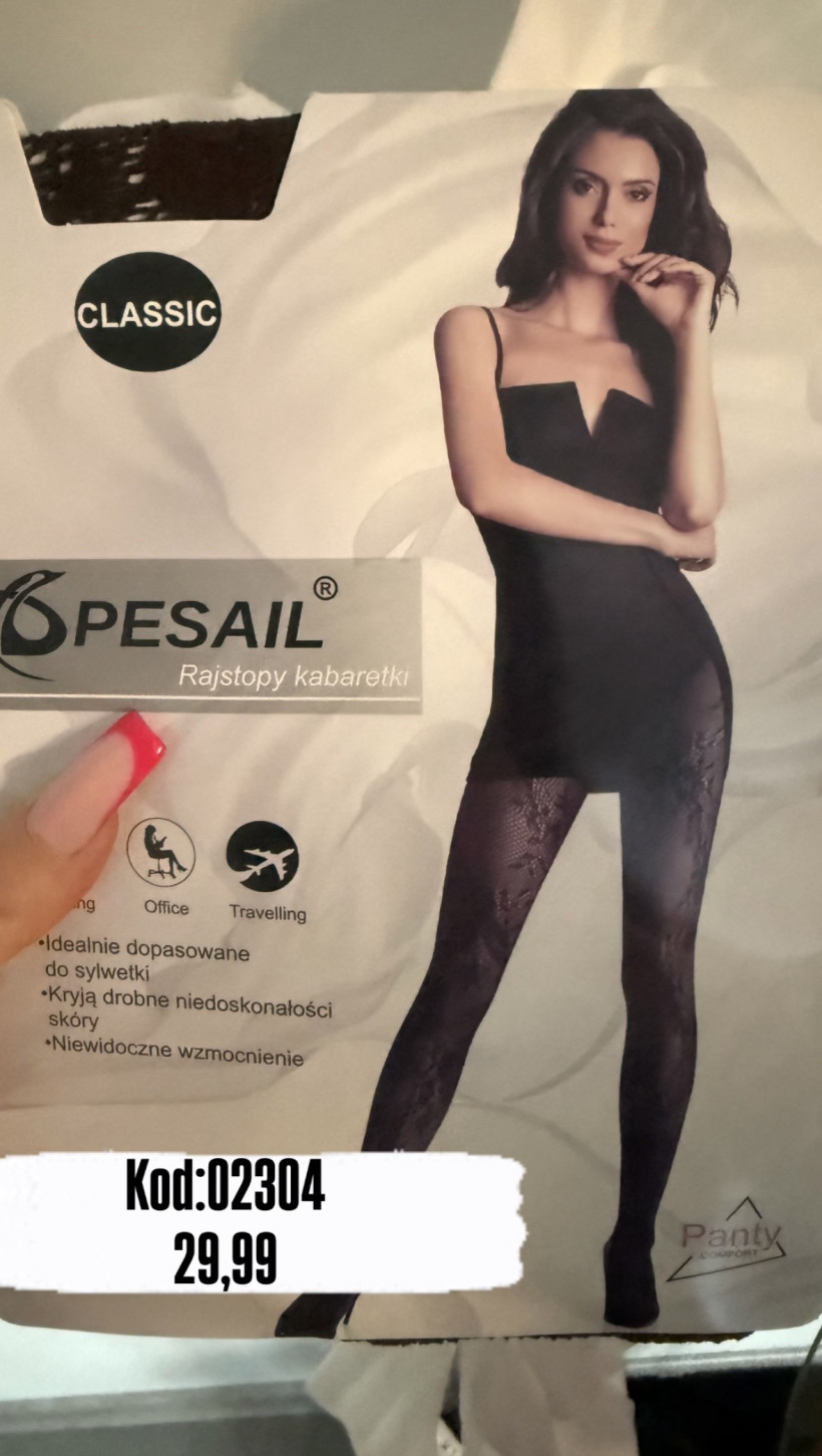 Rajstopy 02304 kabaretki koronkowe