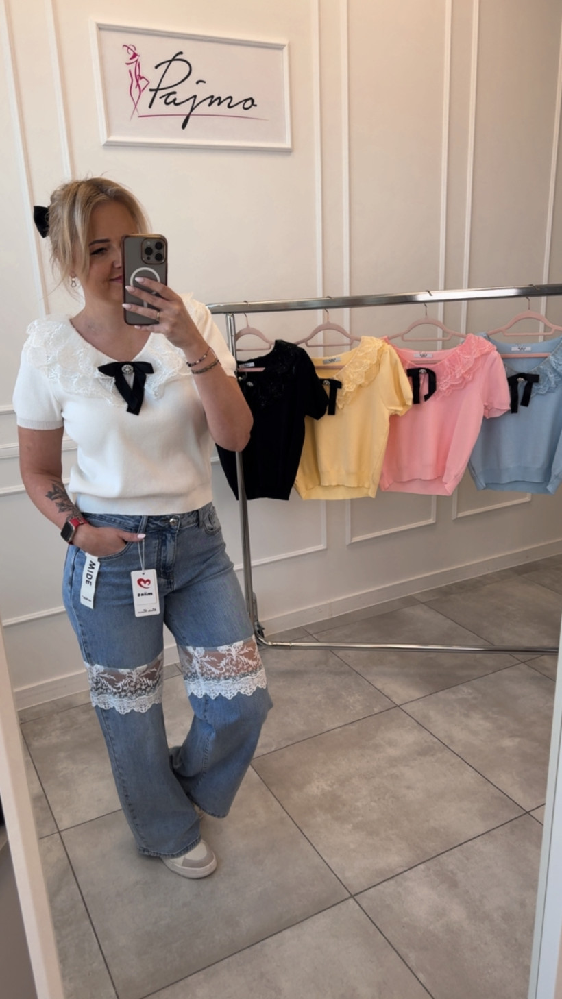 Bluzka koronka i kokarda 14249