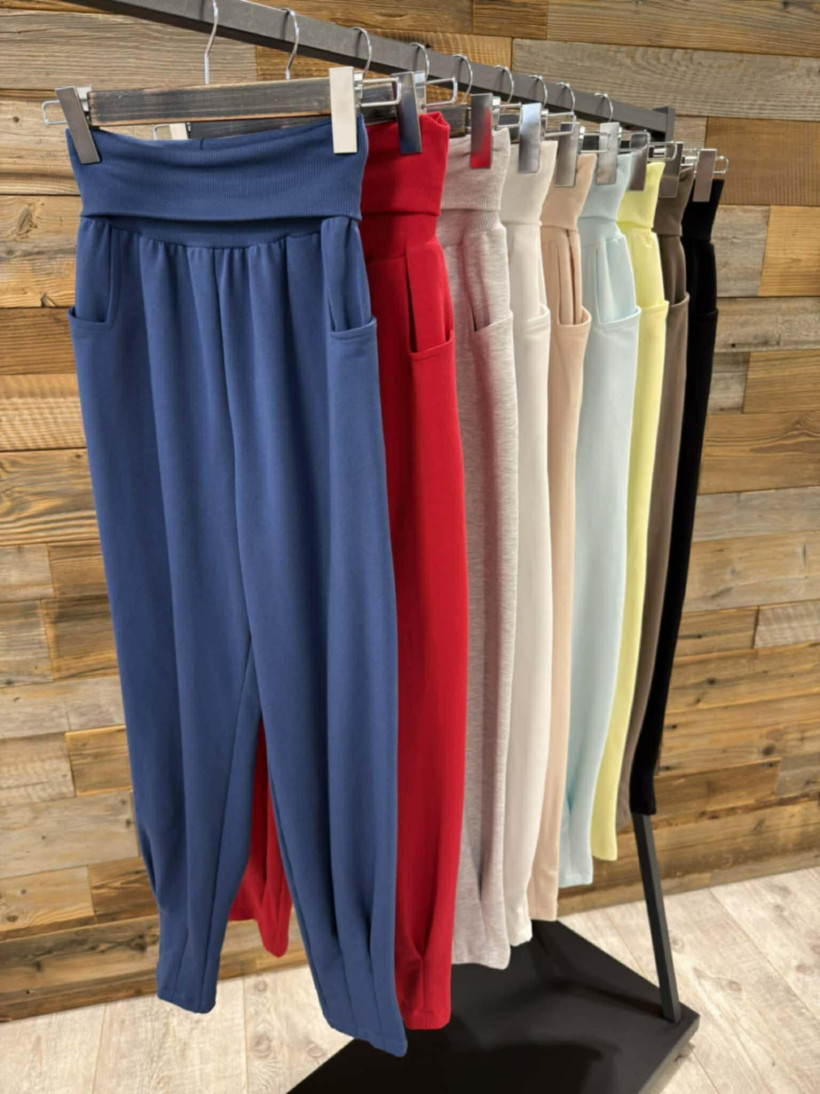 By o la la..! spodnie dresowe z wywijanym pasem