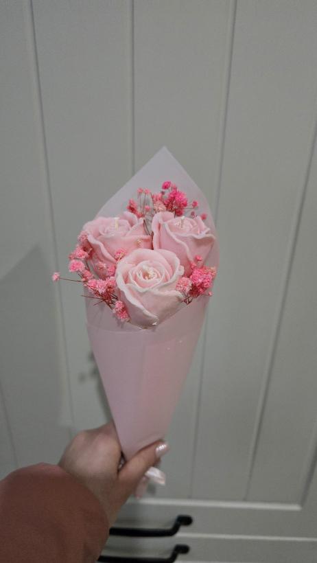 Bukiecik 3 róże świece sojowe