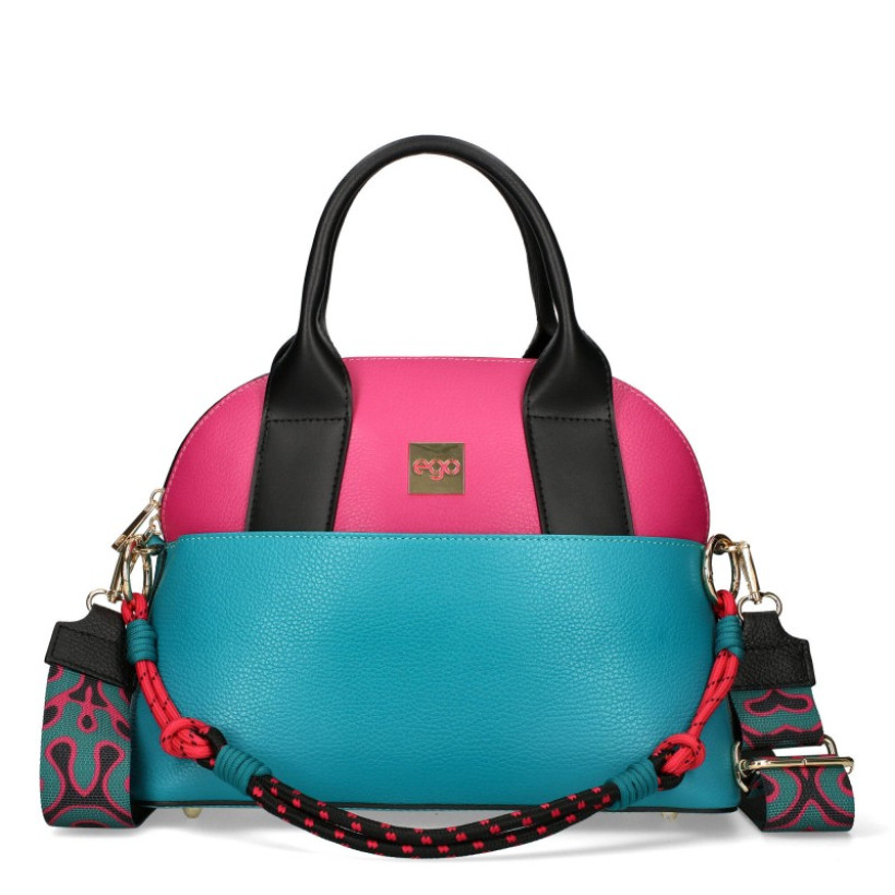 Torebka shopperka Ego skórzana   ES0266SA fuksjowo- morska 