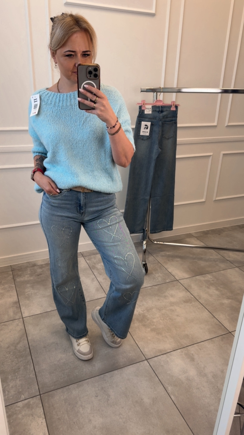 Spodnie jeansy serca 14290