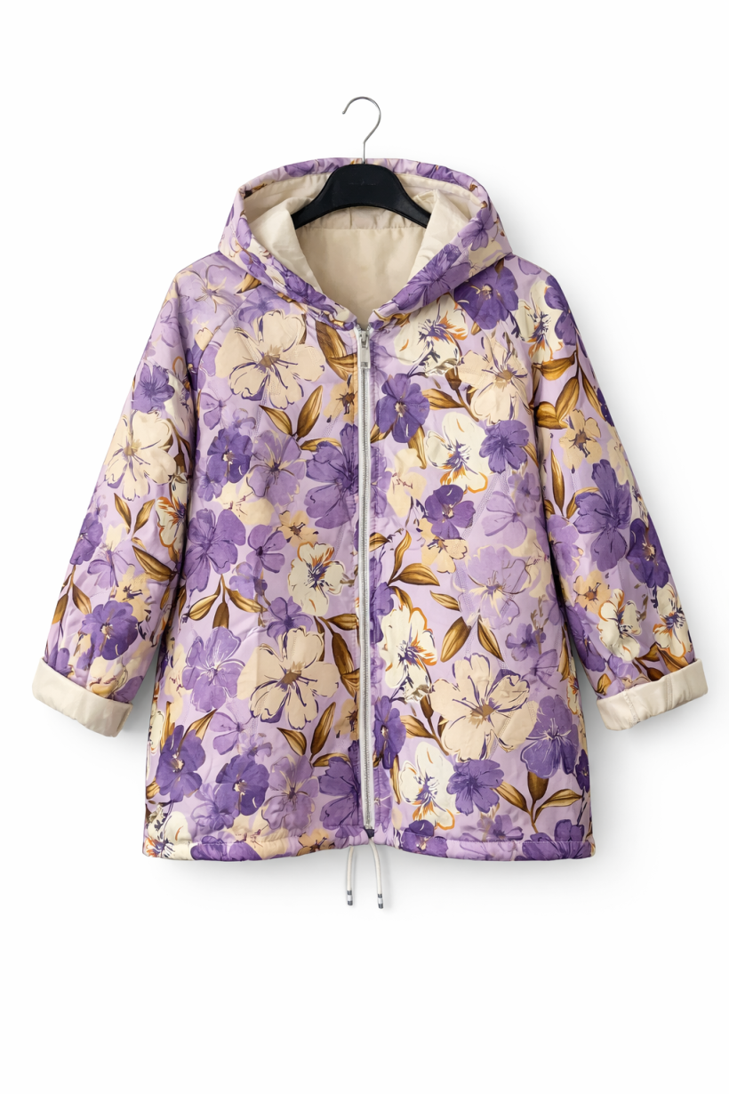 Kurtka kwiaty fioletowa 1930