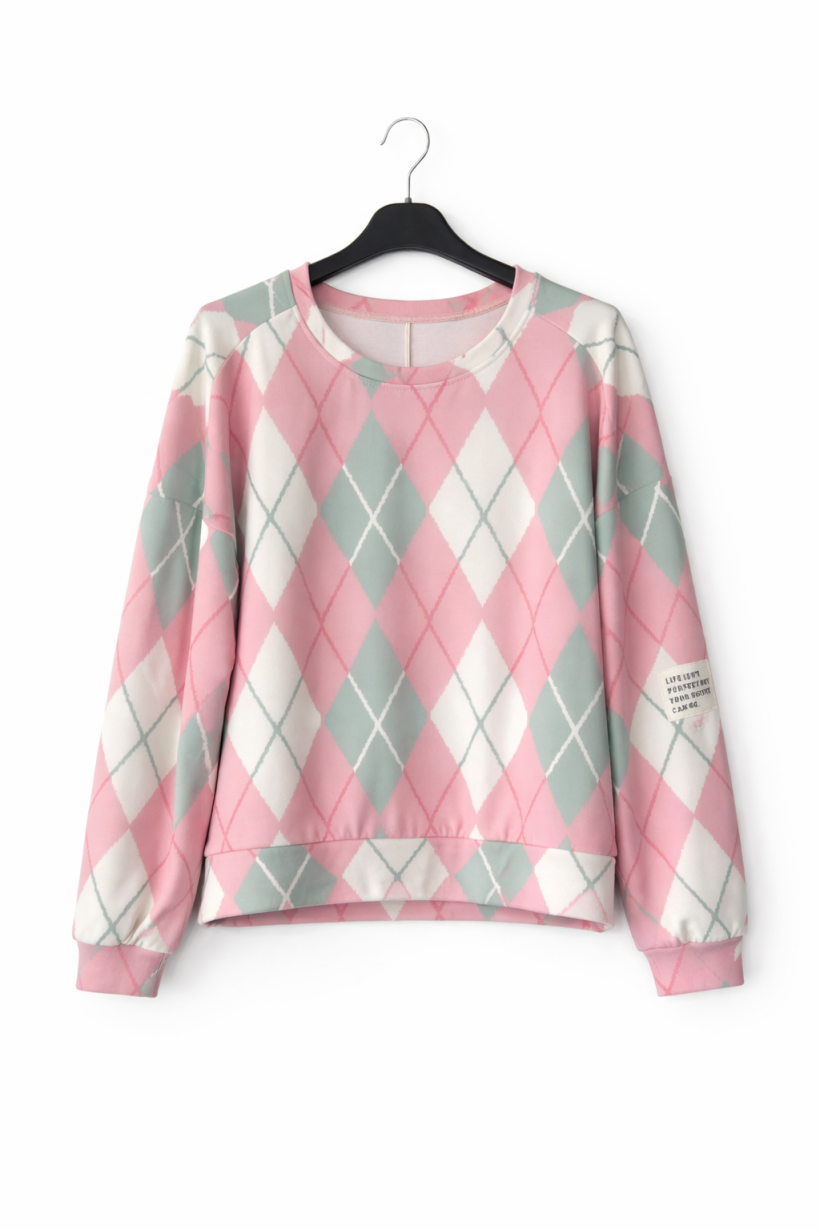 Bluzka romby różowa 1936