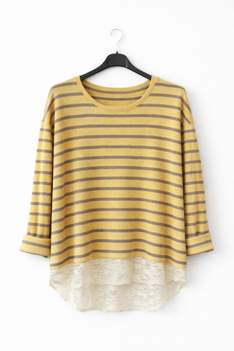 Sweter paski żółty  1935