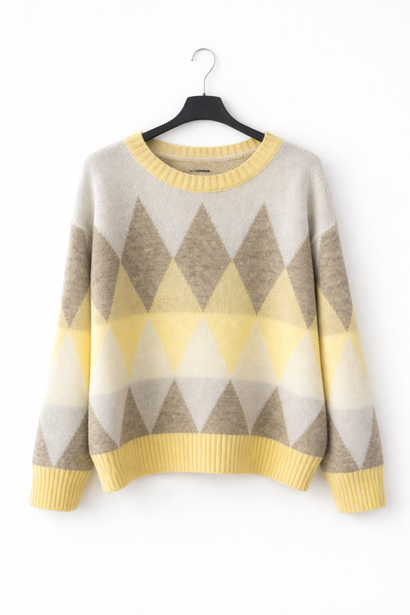 Sweter romby żółty 1935 