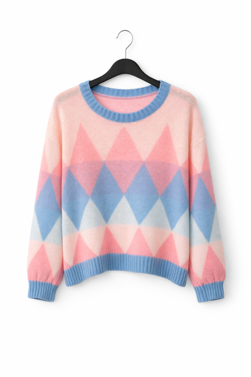 Sweter romby niebieski 1935 