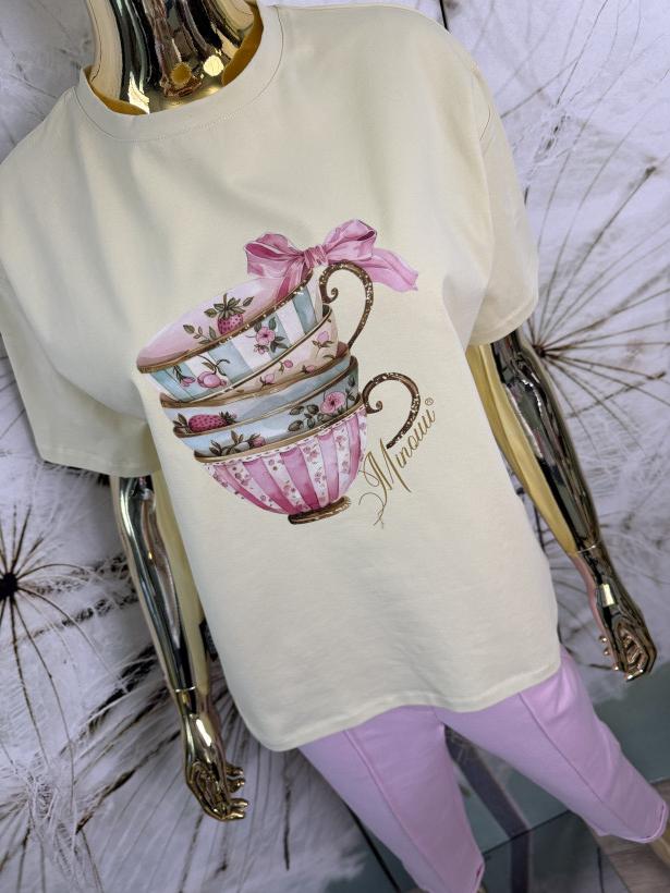 T-shirt premium Filiżanki Minouu