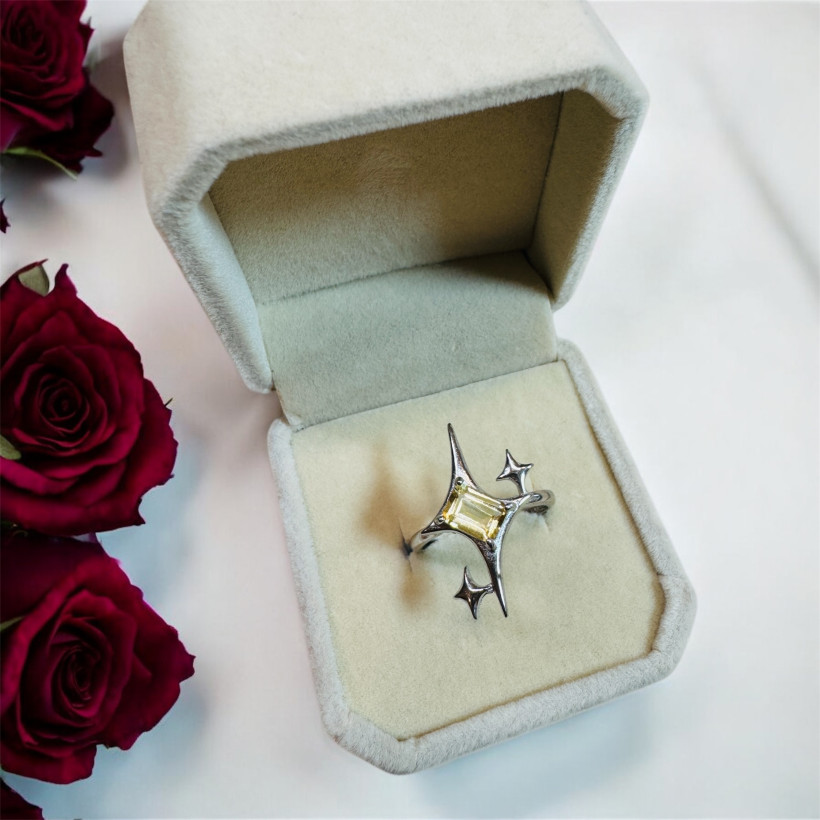 Bague argent 925 citrine