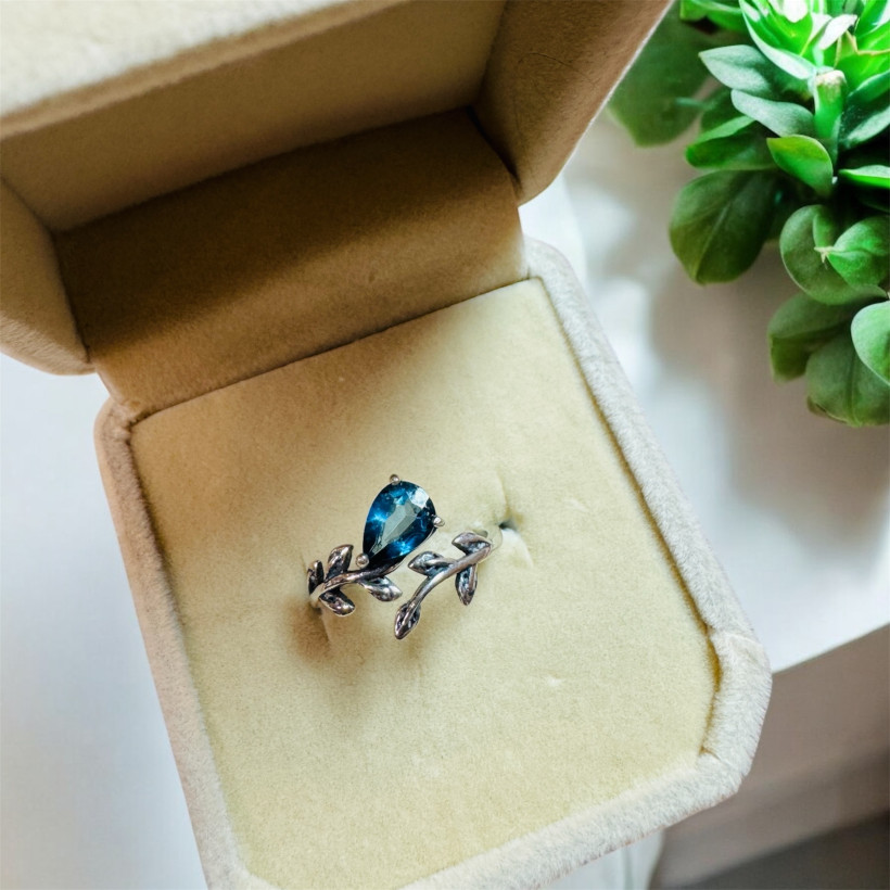 Bague argent 925 topaze londre
