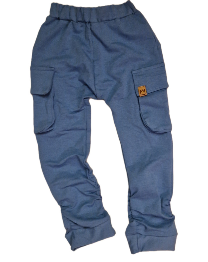 SPODNIE BOJÓWKI Z MARSZCZENIEM NIEBIESKIE MIMI