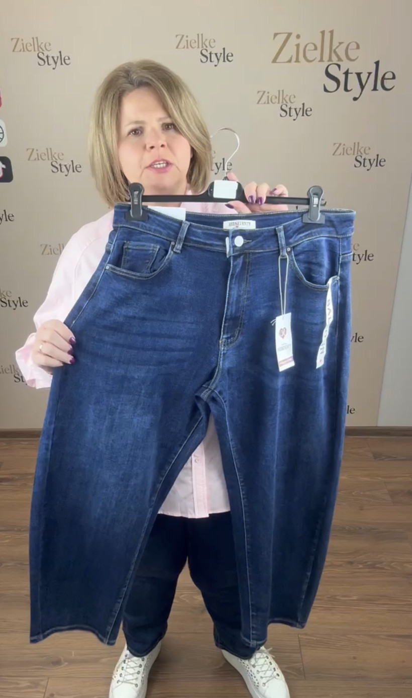 Spodnie jeansowe, ballon, redseventy - 44 - 565- granat