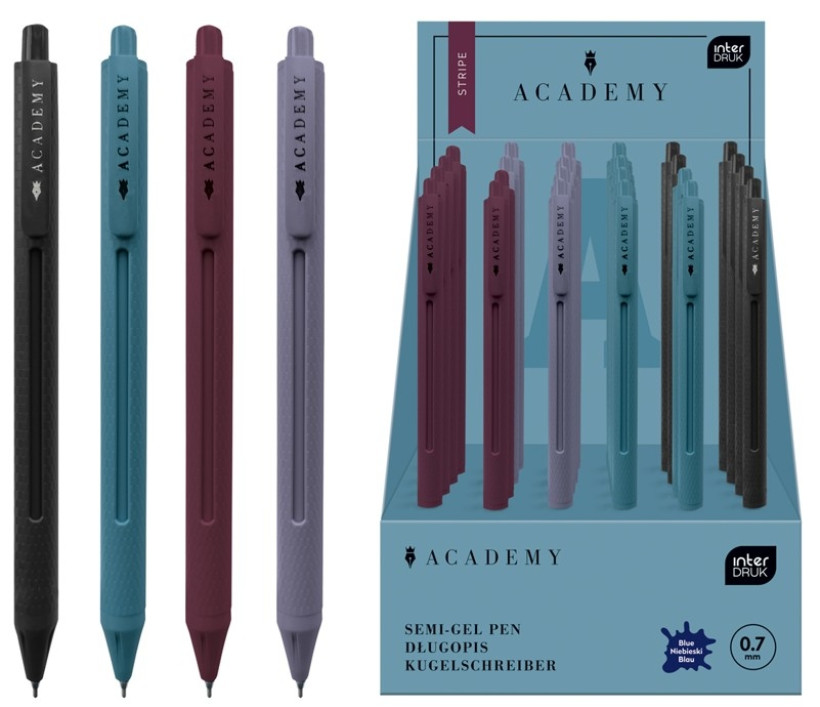Długopis automatyczy niebieski STRIPE Academy 0,7 INTERDRUK