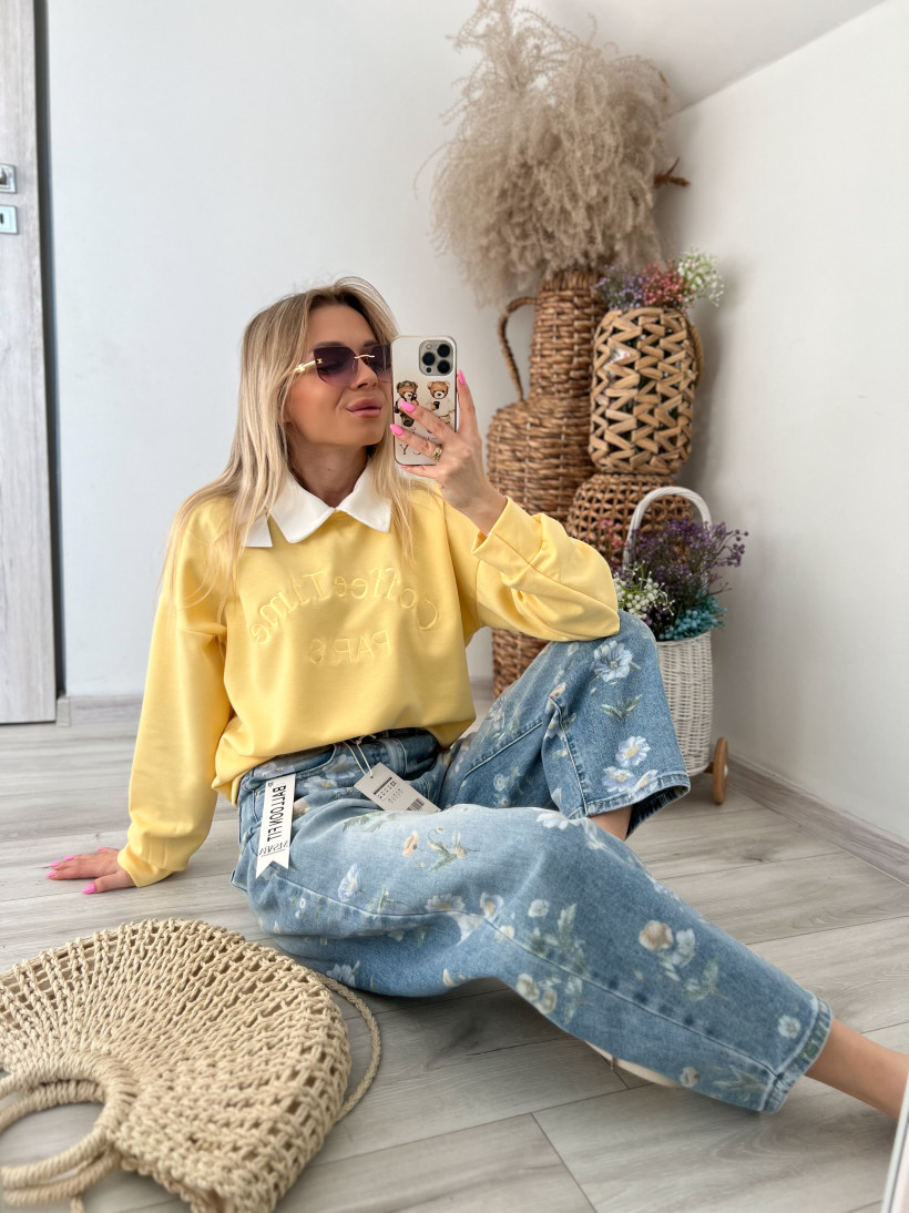 Bluza kołnierzyk masełko