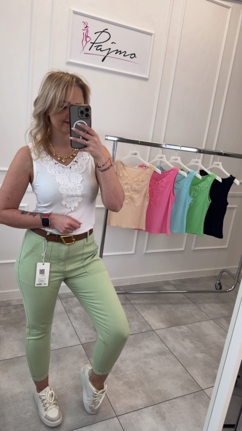 Bluzka prążek koronka 14285