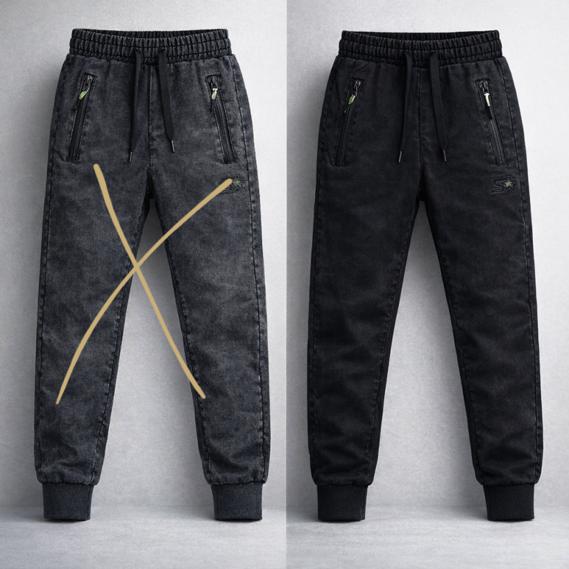 Spodnie dekatyzowane dres Białe wstawki WY-874-CZARNY