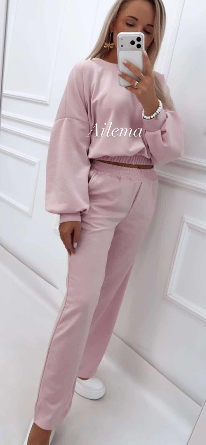 Komplet masełko KM67 bluza i spodnie ze ściągaczem 